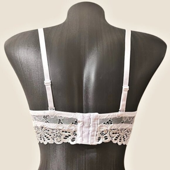 White Strapless/Strap Lace Push Up Bra - Picture 3 of 3